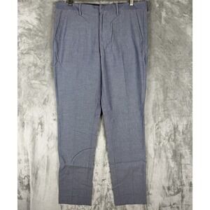 H&M Slim Fit Trousers Blue Dobby Weave Dress‎ Pants Men Size 36R
